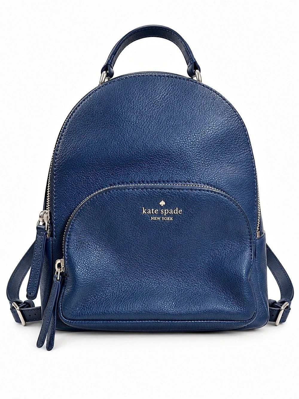 Kate Spade Jackson Medium Backpack Navy Nightcap Pebbled Leather Mini Bag